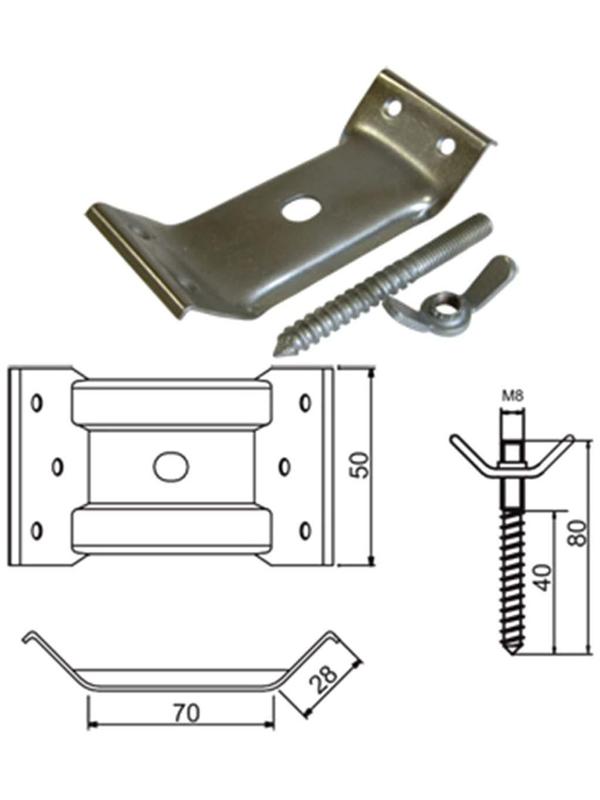 Стяжка мебельного стула, комплект 4 шт , шпилька и гайка барашковая