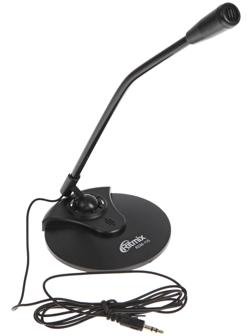 Микрофон Ritmix RDM-115, на подставке, разъем 3.5 мм, кабель 1.5 м