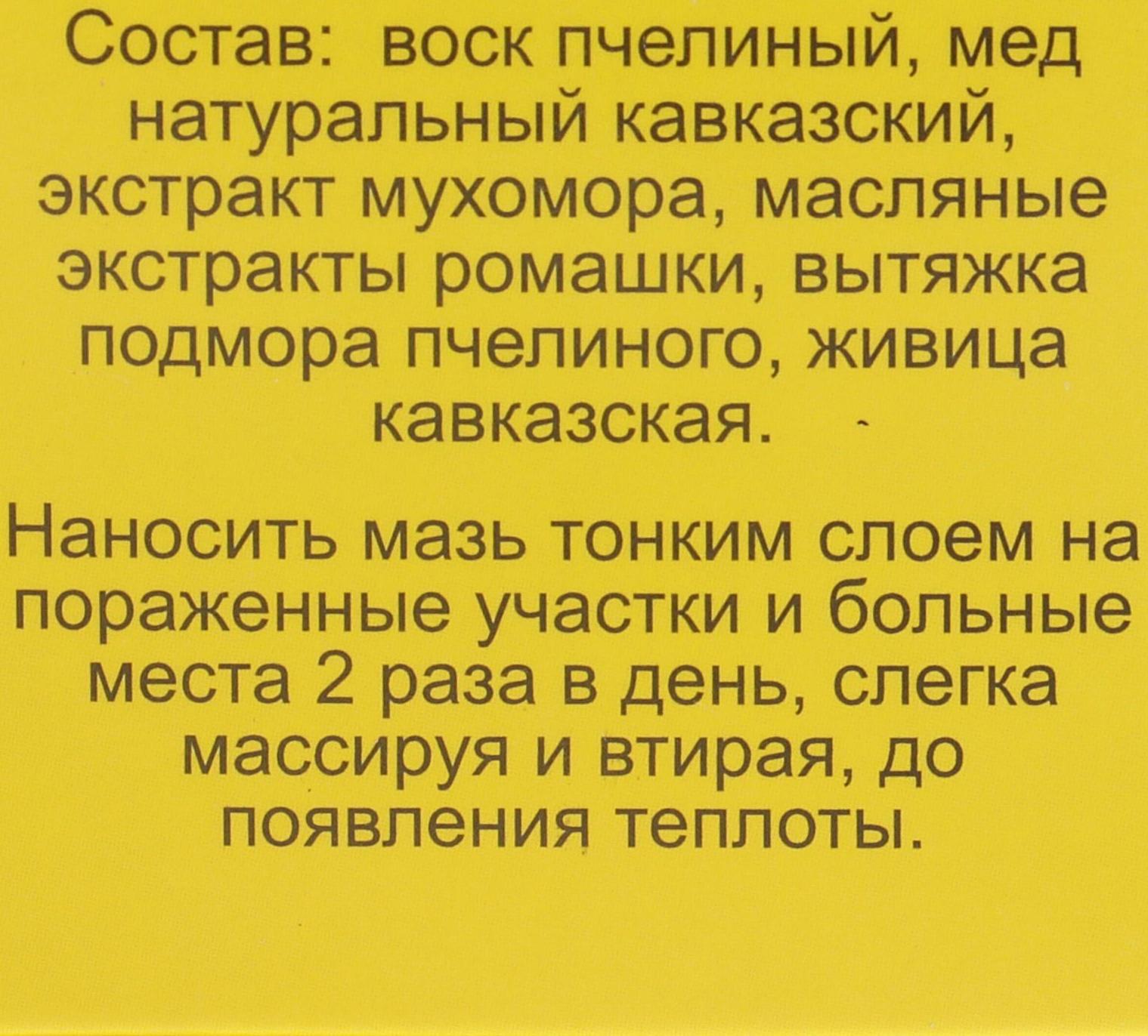 Мазь «Монастырская Живица с Мухомором». Ранозаживляющая.  Стекло. 28 мл.