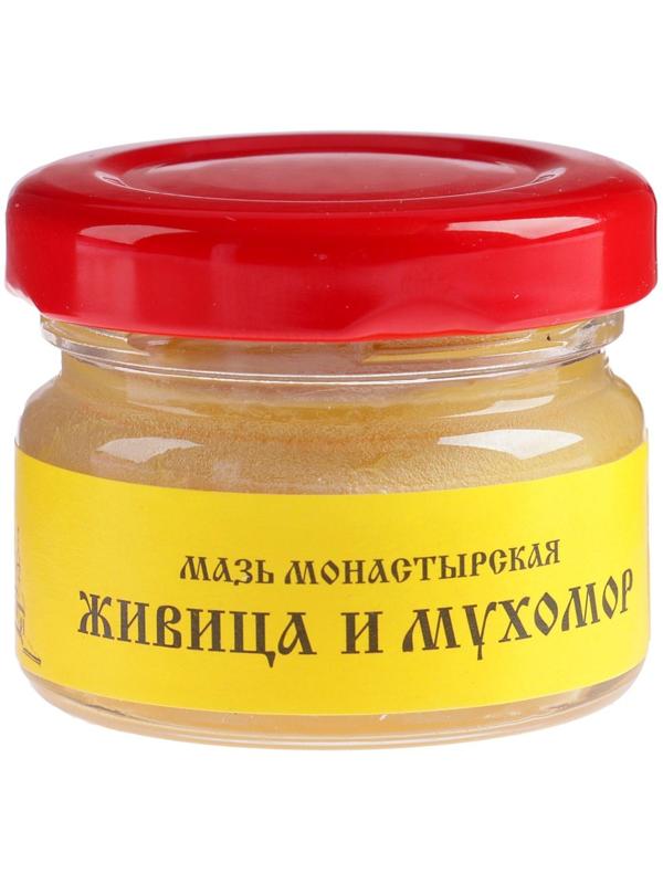 Мазь «Монастырская Живица с Мухомором». Ранозаживляющая.  Стекло. 28 мл.