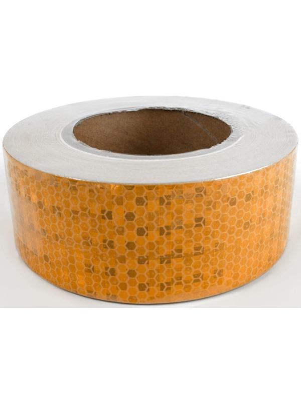 Светоотражающая лента, самоклеящаяся, желтая, 5 см х 25 м