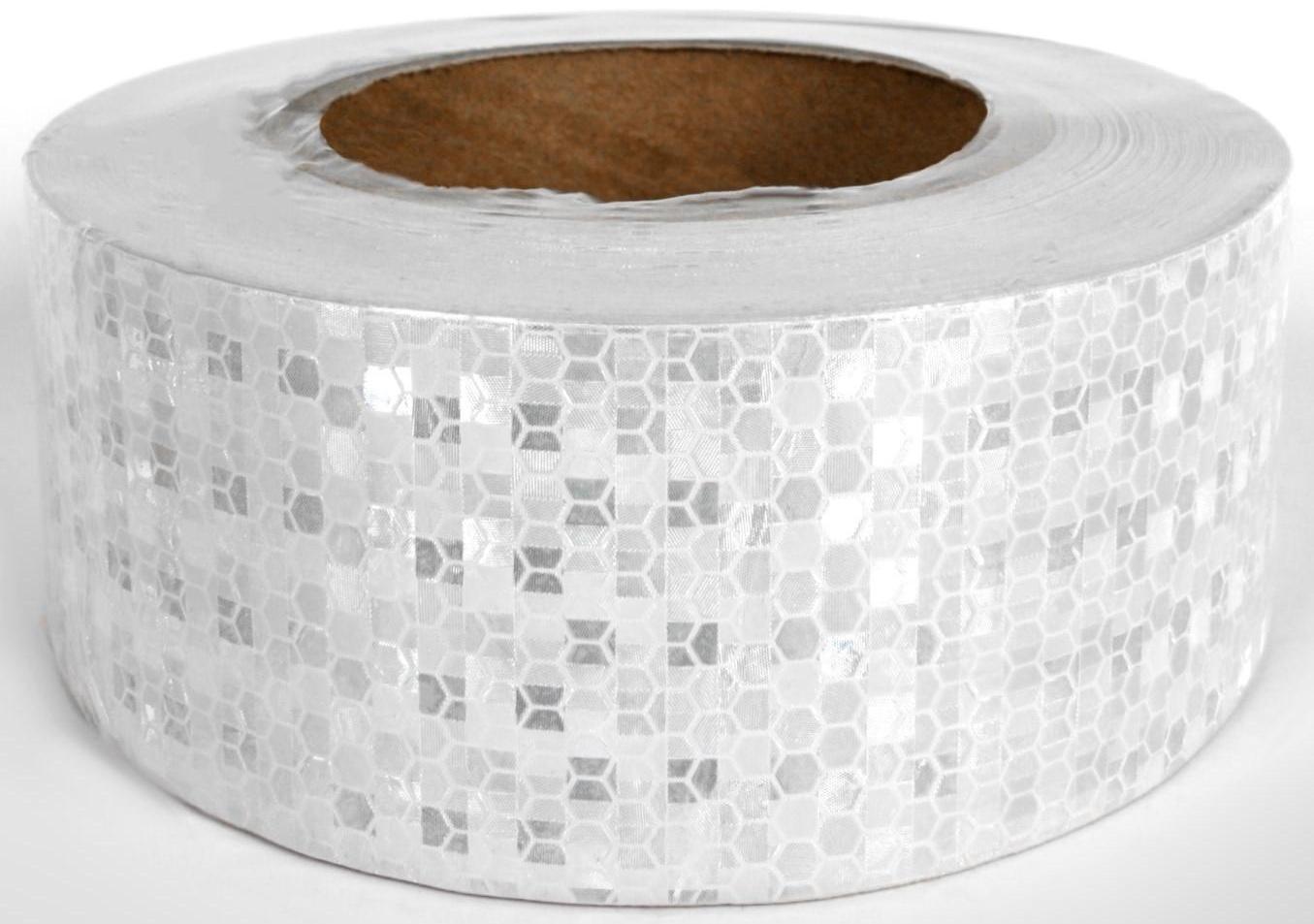 Светоотражающая лента, самоклеящаяся, белая, 5 см х 25 м