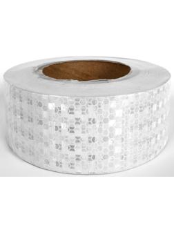 Светоотражающая лента, самоклеящаяся, белая, 5 см х 25 м