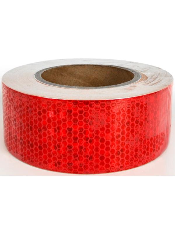 Светоотражающая лента, самоклеящаяся, красная, 5 см х 25 м