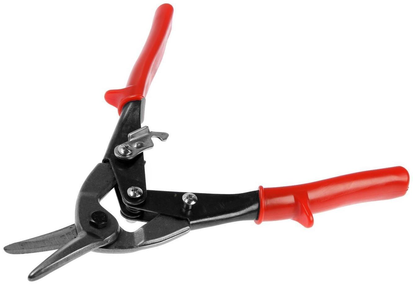 Ножницы по металлу ЛОМ, 250 мм, пластиковые рукоятки, правый рез