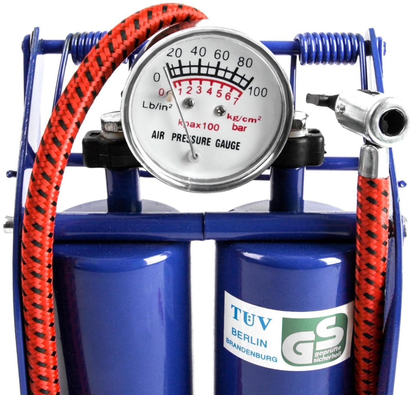 Насос ножной Cartage с манометром, 2 цилиндра