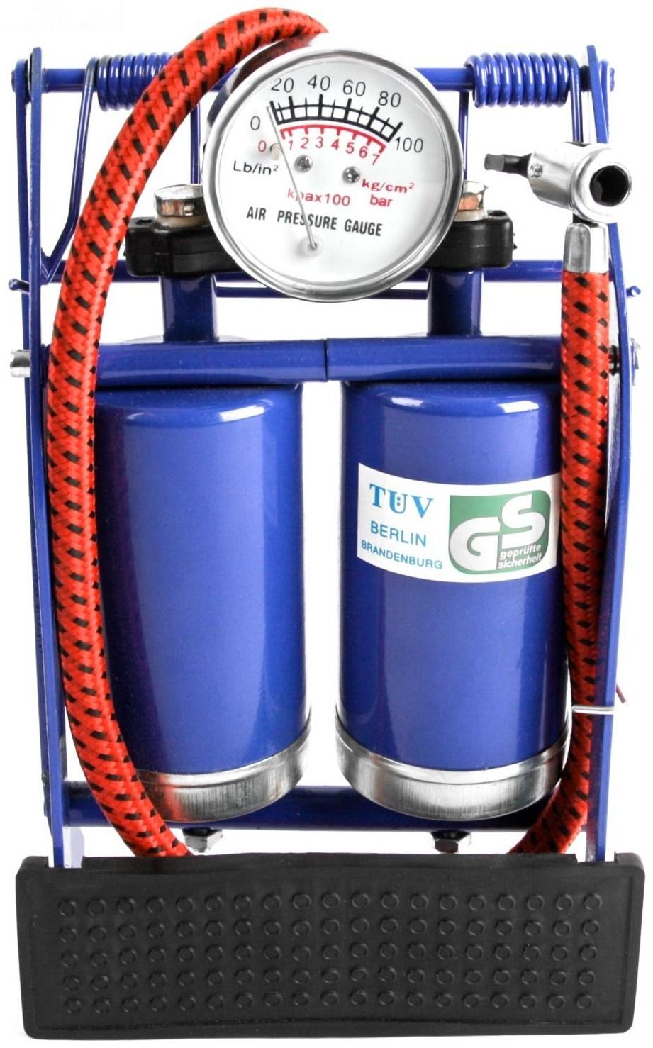 Насос ножной Cartage с манометром, 2 цилиндра