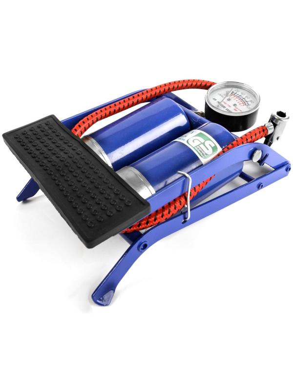 Насос ножной Cartage с манометром, 2 цилиндра