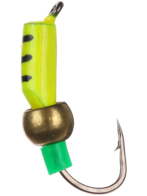 Мормышка «Мир вольфрама» столбик с латунным шаром, жёлтый, d-2 мм