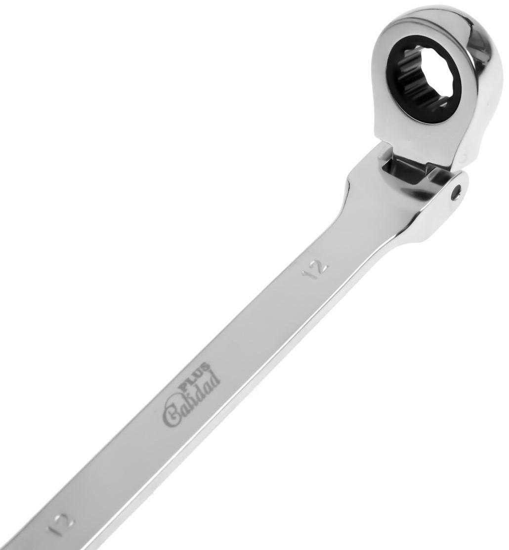 Ключ комбинированный трещоточный шарнирный ТУНДРА, CrV, полированный, 72 зуба, 12 мм