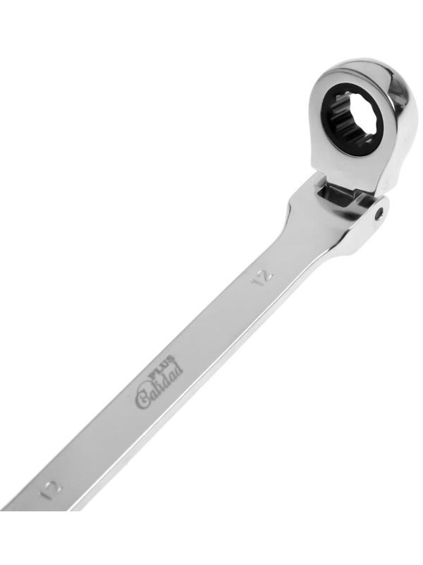 Ключ комбинированный трещоточный шарнирный ТУНДРА, CrV, полированный, 72 зуба, 12 мм