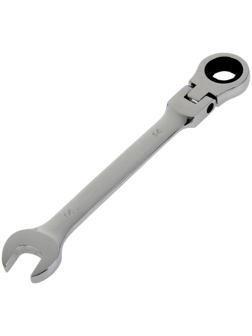 Ключ комбинированный трещоточный шарнирный ТУНДРА, CrV, полированный, 72 зуба, 14 мм