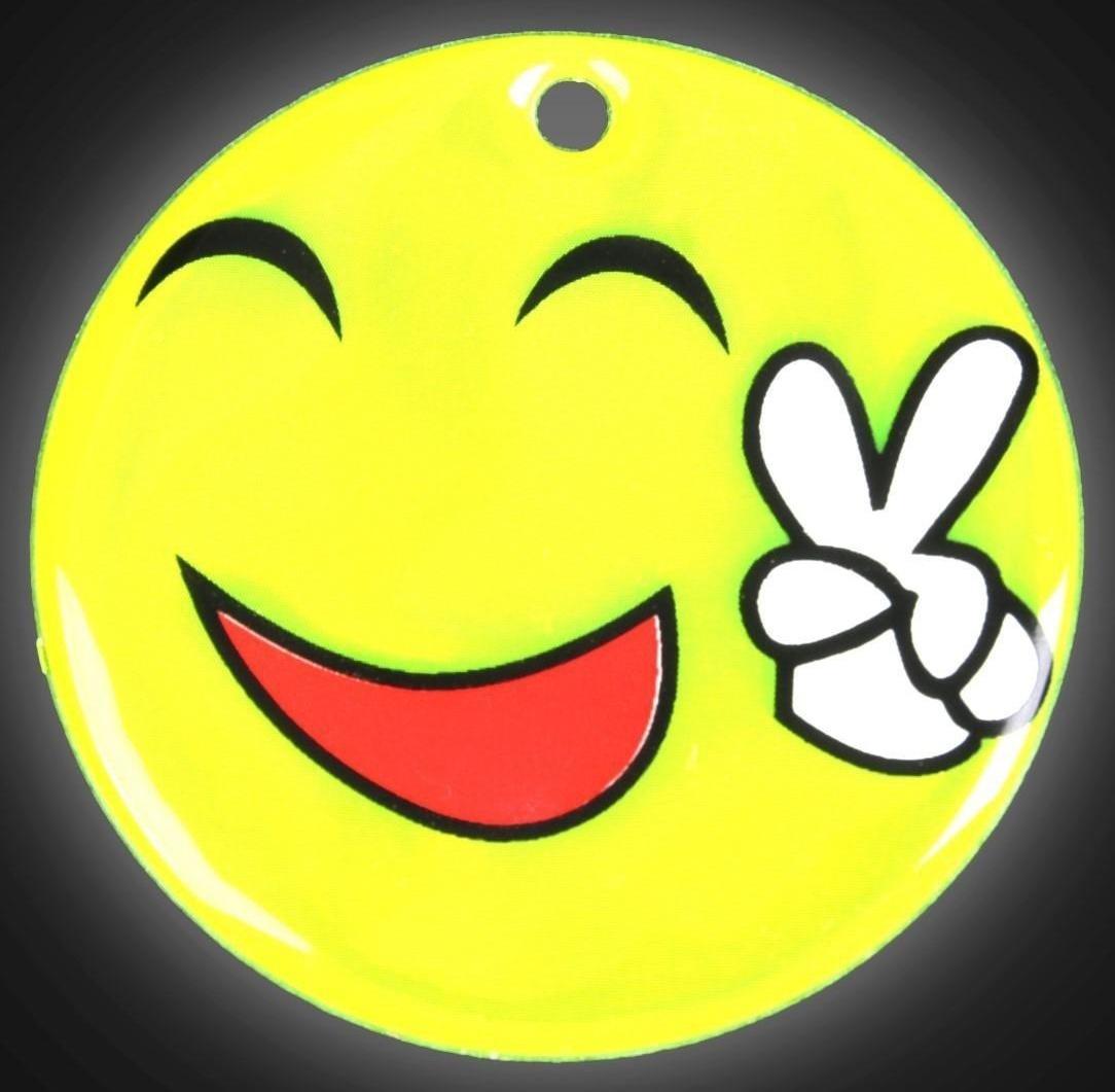 Светоотражающий элемент «Смайлик-мир», двусторонний, d = 5 см, цвет жёлтый