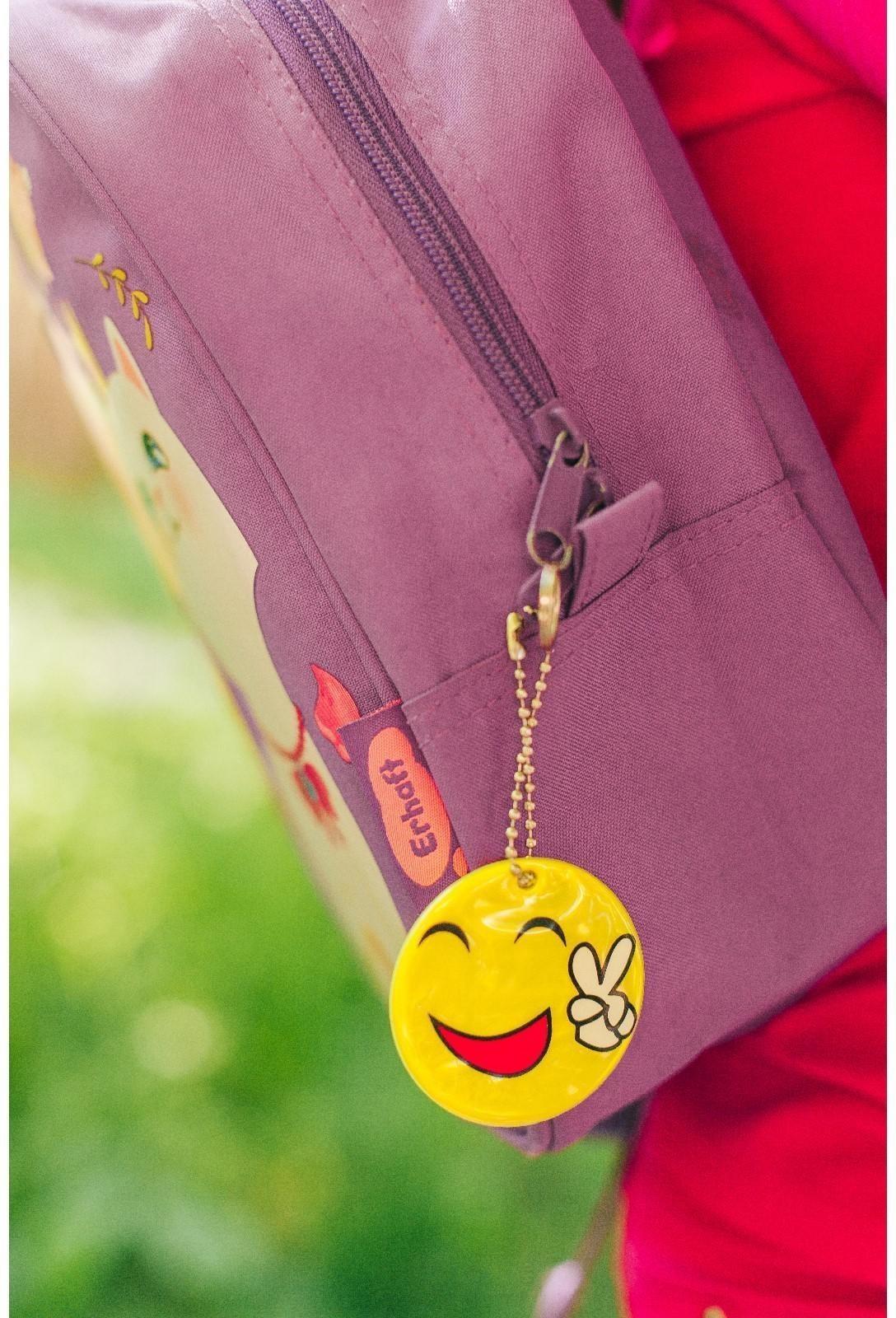 Светоотражающий элемент «Смайлик-мир», двусторонний, d = 5 см, цвет жёлтый