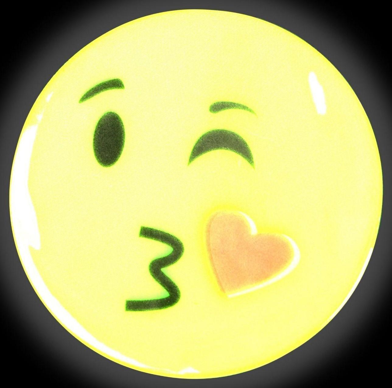 Светоотражающие наклейки «Смайлы», d = 5 см, 4 шт на листе, цвет жёлтый
