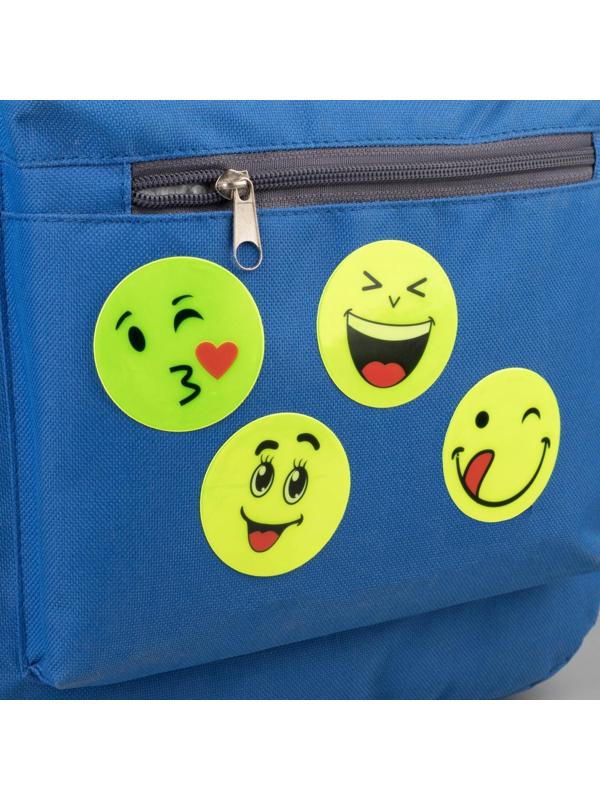 Светоотражающие наклейки «Смайлы», d = 5 см, 4 шт на листе, цвет жёлтый