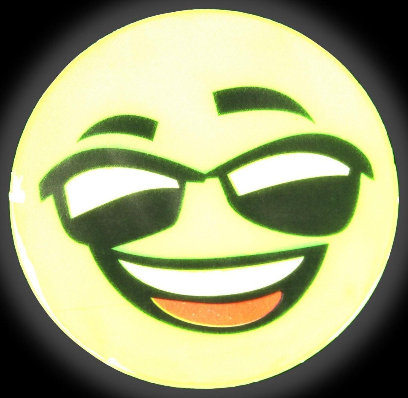 Светоотражающие наклейки «Смайлы», d = 5 см, 4 шт на листе, цвет жёлтый