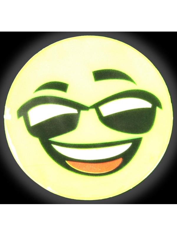 Светоотражающие наклейки «Смайлы», d = 5 см, 4 шт на листе, цвет жёлтый
