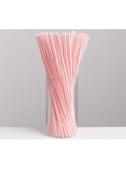 Набор одноразовых трубочек гофрированных для напитков, 0,5×21 см, 50 шт, с гофрой, цвет белый