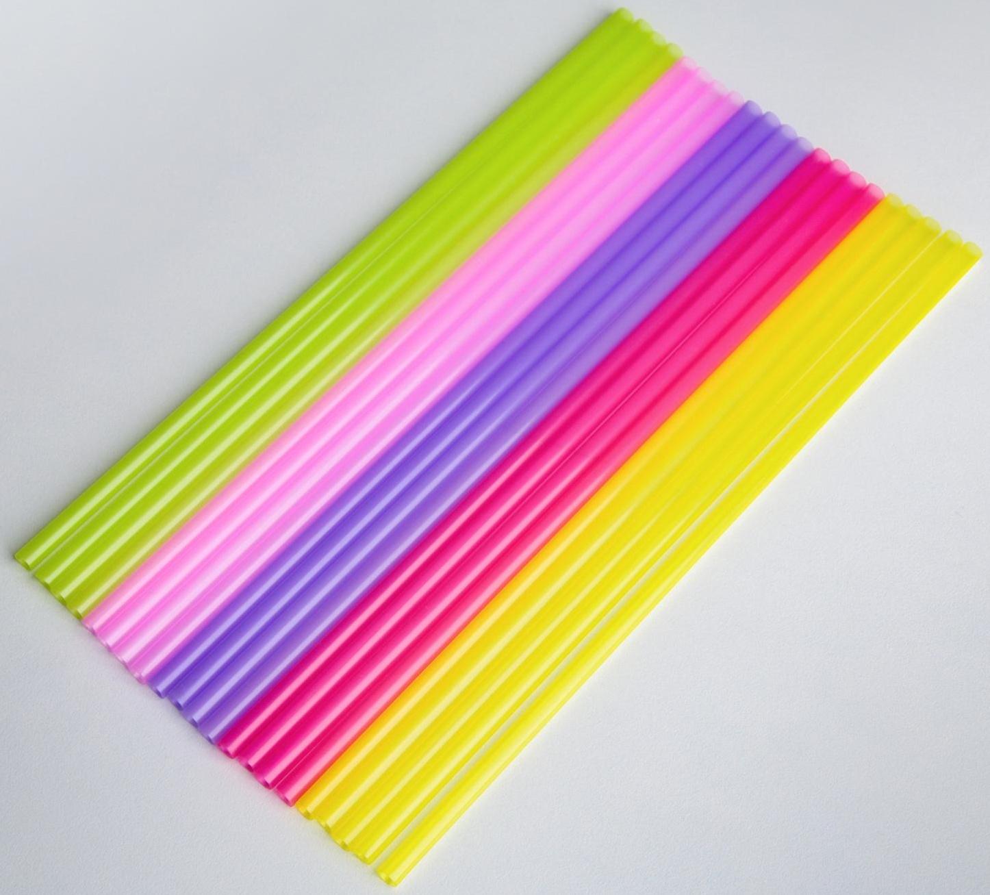 Набор одноразовых трубочек для напитков, 0,5×21 см, 100 шт, цвет МИКС