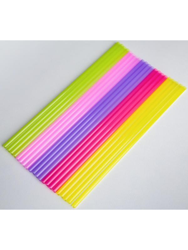 Набор одноразовых трубочек для напитков, 0,5×21 см, 100 шт, цвет МИКС