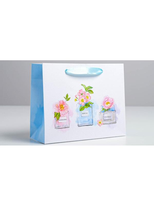 Пакет подарочный ламинированный «С пожеланиями...» 22 × 17.5 × 8 см