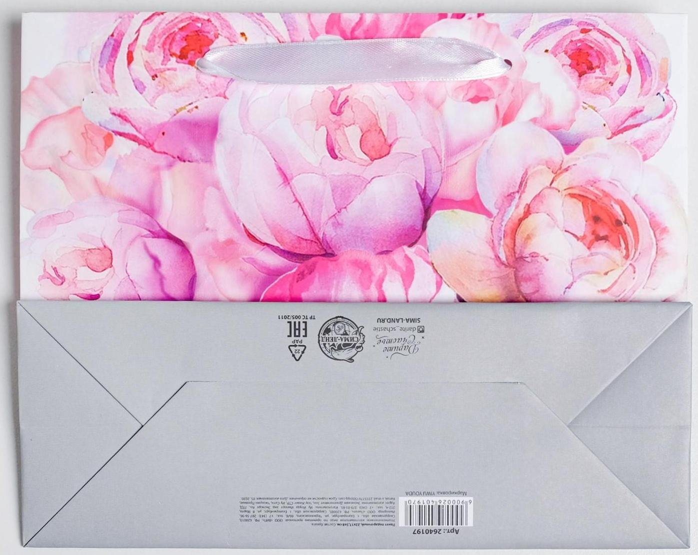 Пакет ламинированный горизонтальный «Счастье ждёт тебя» 22 × 17,5 × 8 см