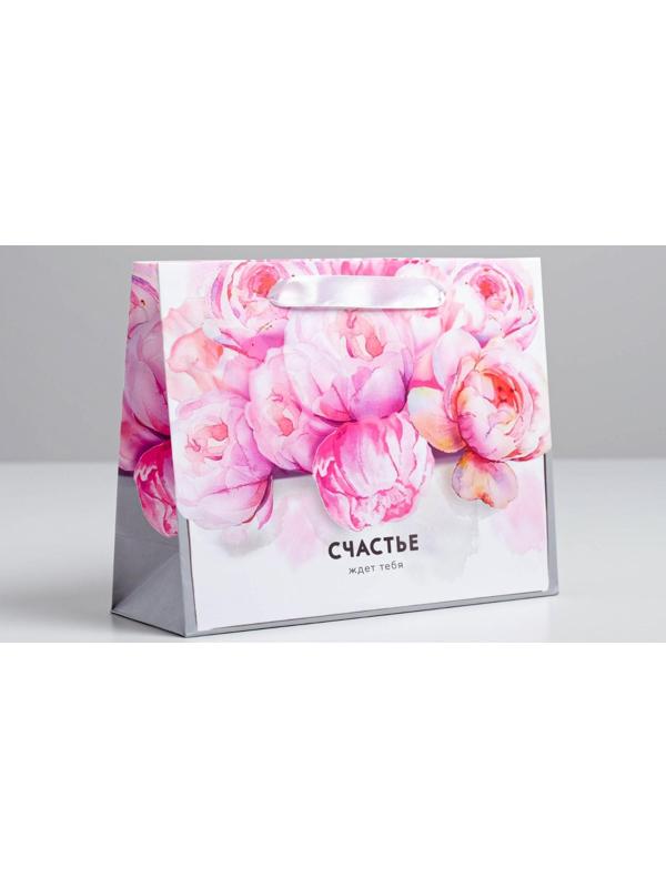 Пакет ламинированный горизонтальный «Счастье ждёт тебя» 22 × 17,5 × 8 см