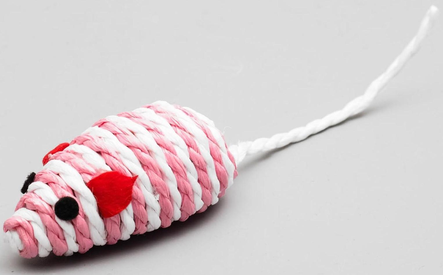 Набор игрушек для кошек: мышь 5 см и шар 4 см, микс цветов