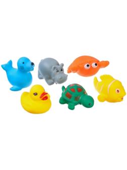 Набор резиновых игрушек для игры в ванной «Морские животные», 6 шт., виды МИКС