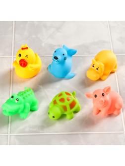 Набор игрушек для игры в ванне «Любимые животные», 6 шт., цвет МИКС