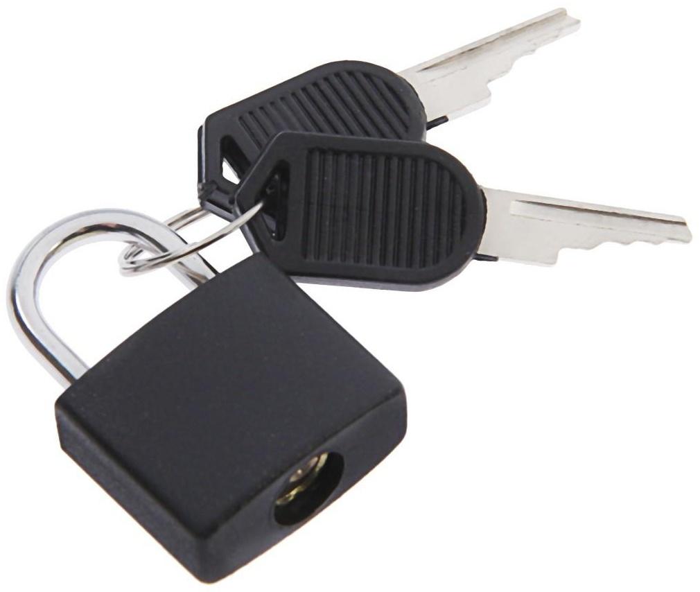 Замок навесной для чемодана, малый, черный