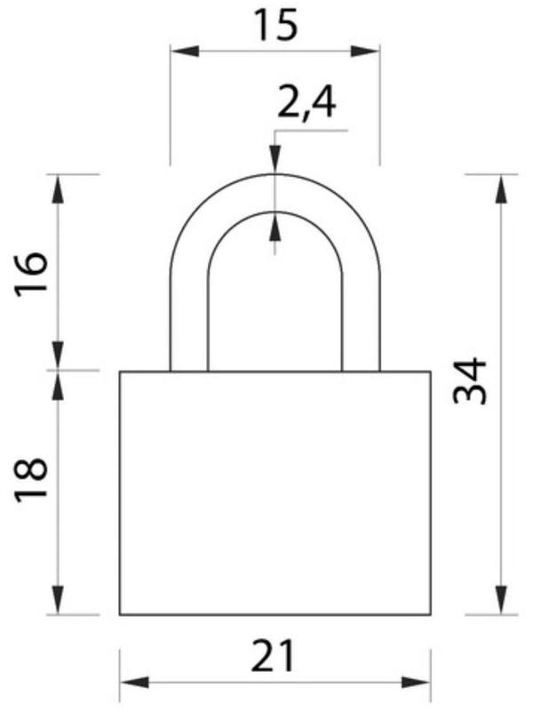 Замок навесной для чемодана, малый, черный