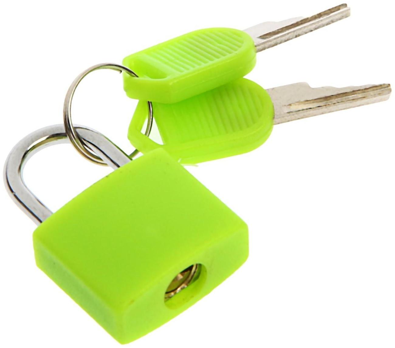 Замок навесной для чемодана, малый, зеленый