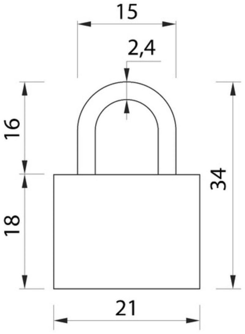 Замок навесной для чемодана, малый, зеленый