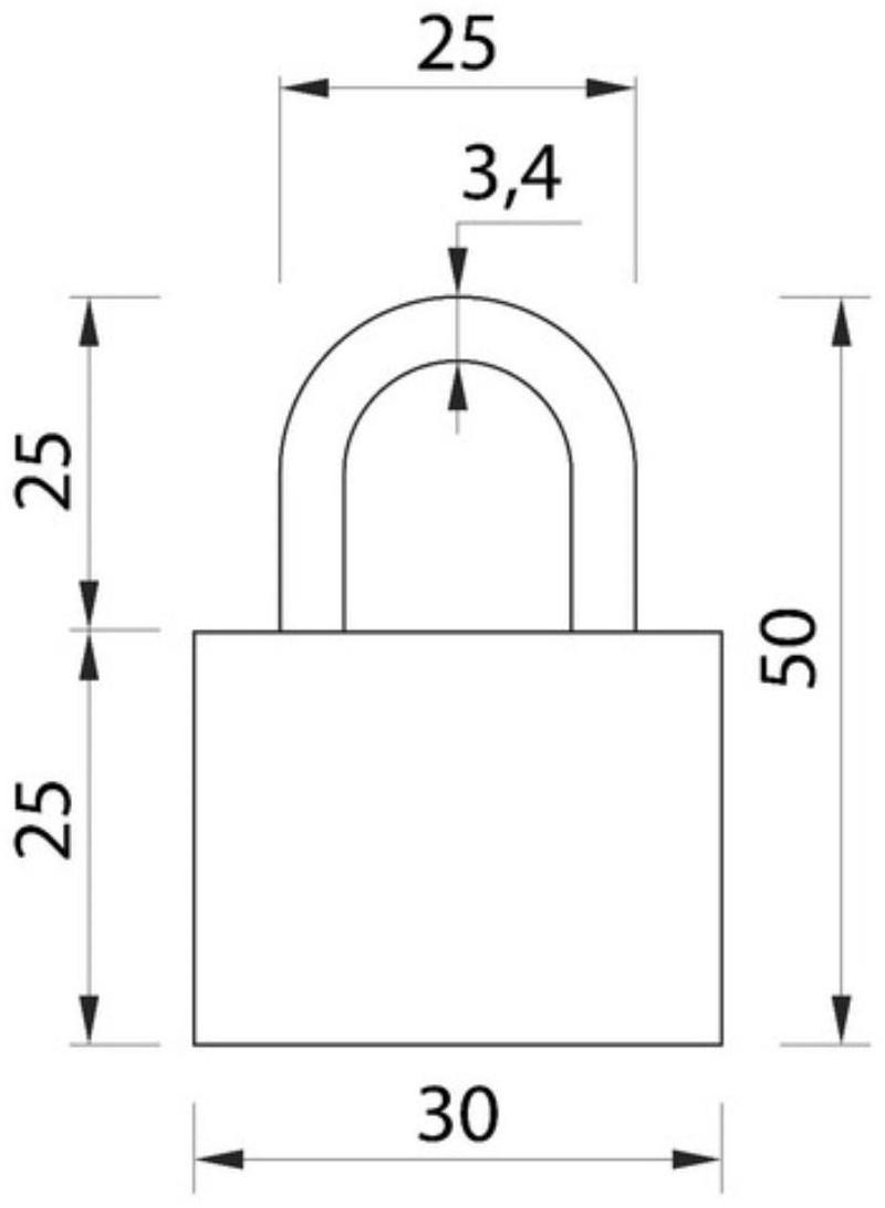 Замок навесной для чемодана, средний, 30х42 мм, розовый