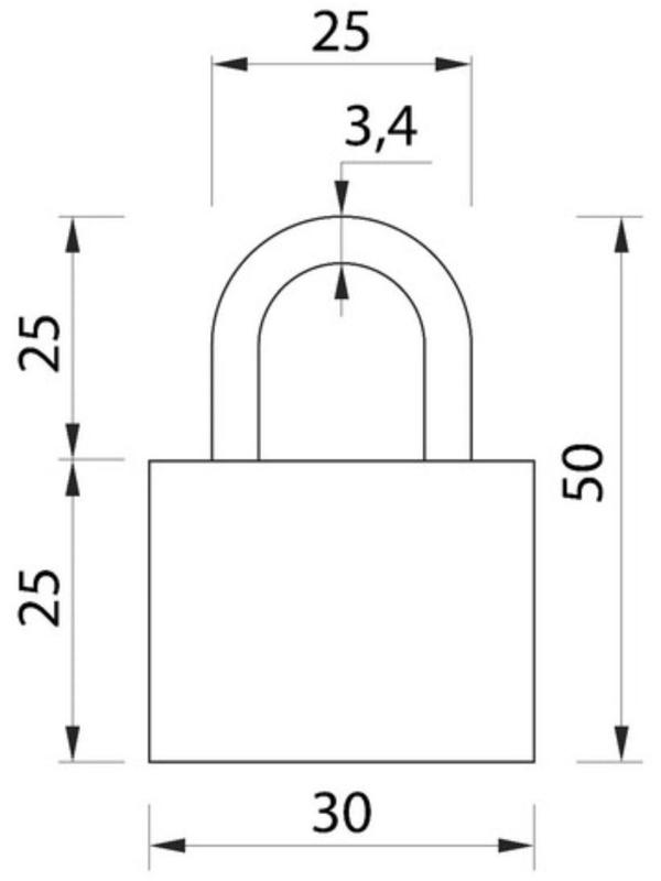 Замок навесной для чемодана, средний, 30х42 мм, розовый