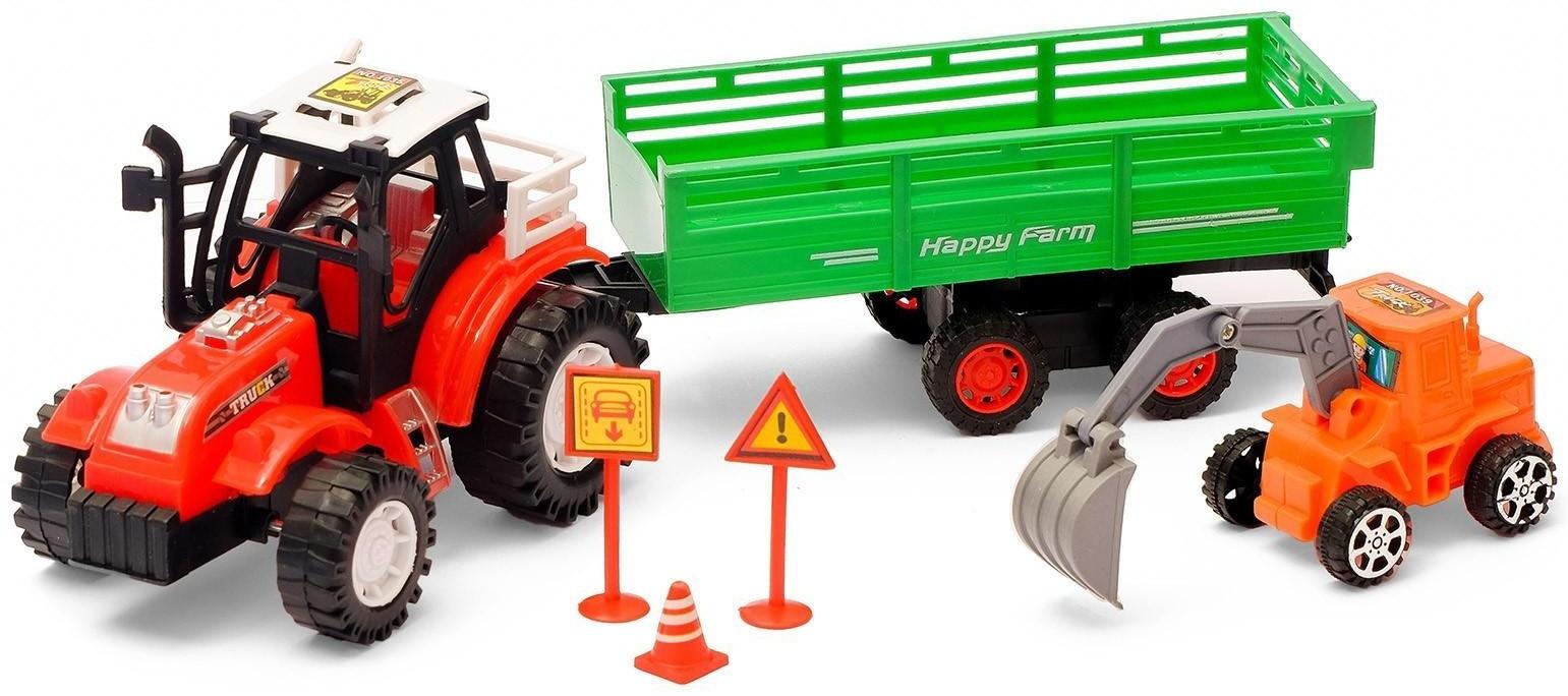 Трактор инерционный «Фермер», с прицепом, цвета МИКС