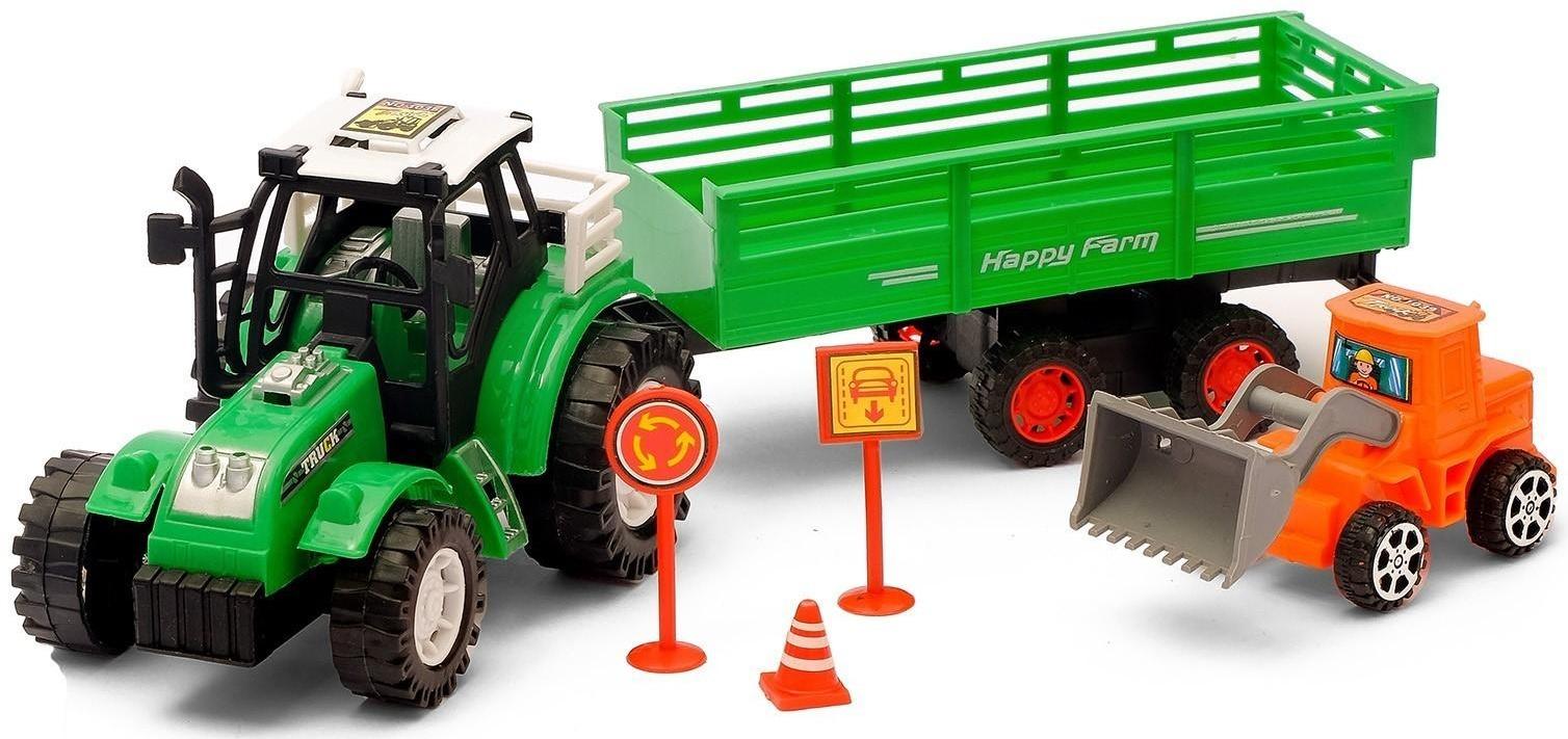 Трактор инерционный «Фермер», с прицепом, цвета МИКС