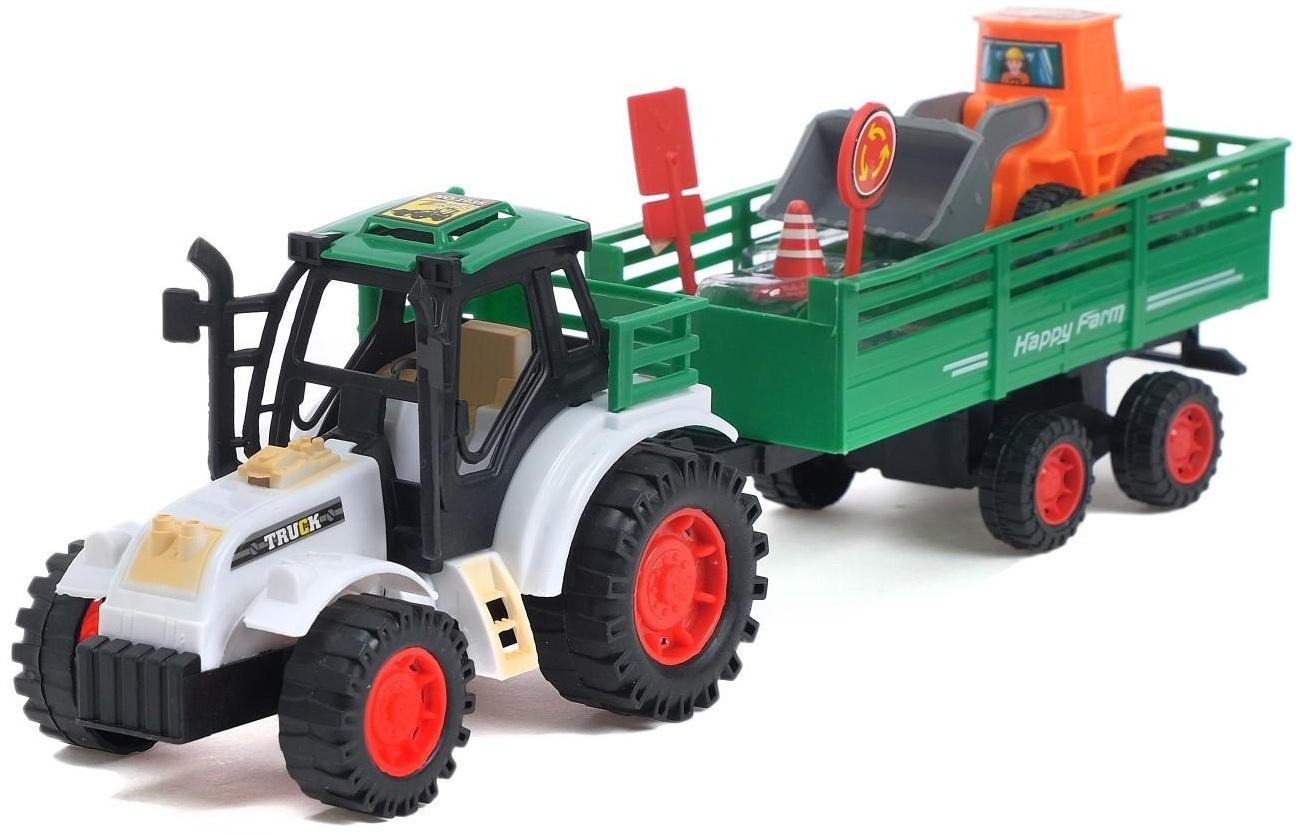 Трактор инерционный «Фермер», с прицепом, цвета МИКС