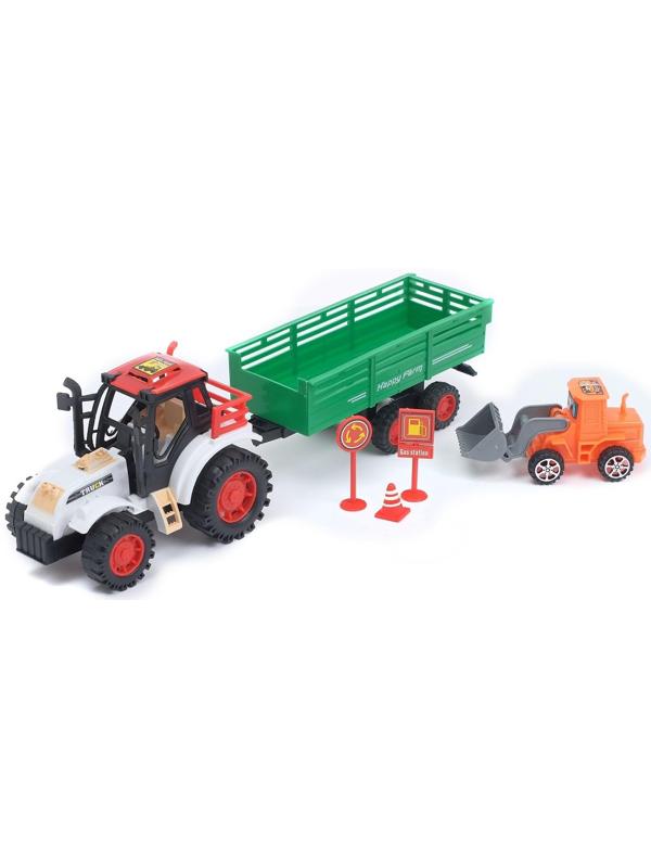 Трактор инерционный «Фермер», с прицепом, цвета МИКС