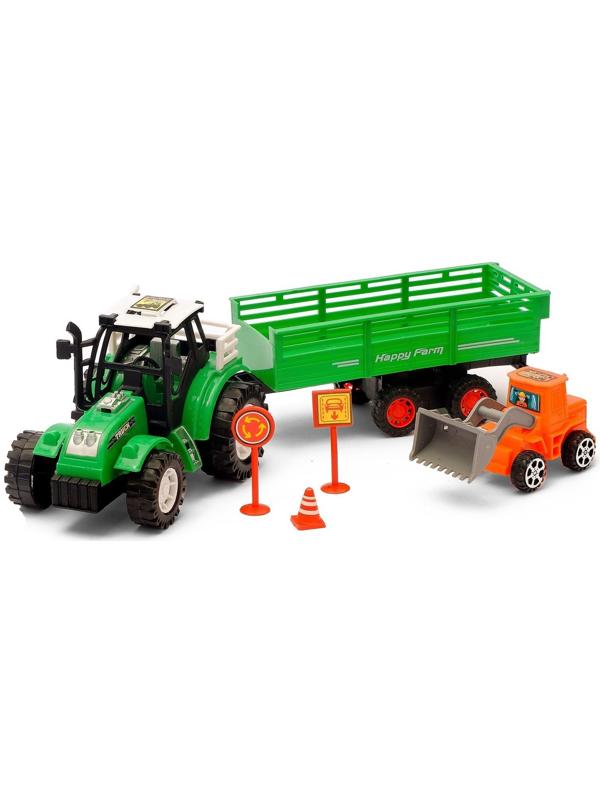 Трактор инерционный «Фермер», с прицепом, цвета МИКС