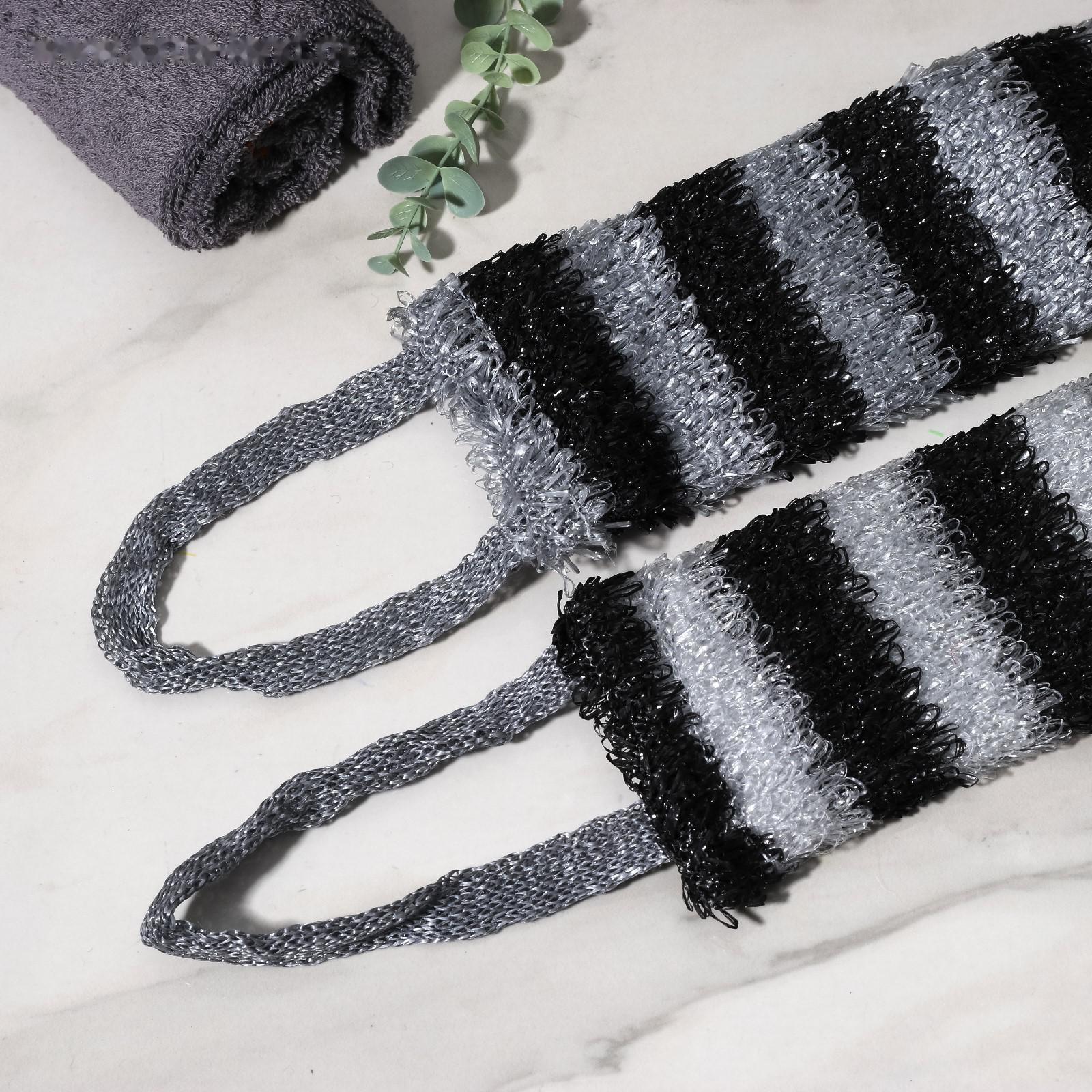 Мочалка для тела Доляна «Мужская», 12×45 см, цвет чёрно-белый