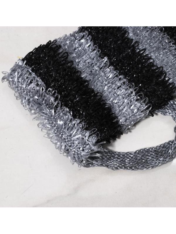 Мочалка для тела Доляна «Мужская», 12×45 см, цвет чёрно-белый