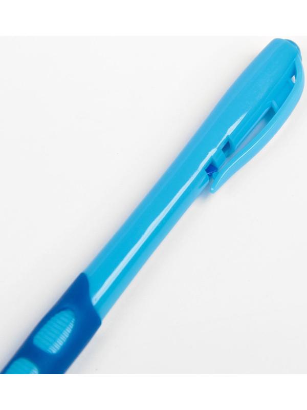 Ручка шариковая, 0.5 мм, стержень синий, с резиновым держателем, корпус МИКС