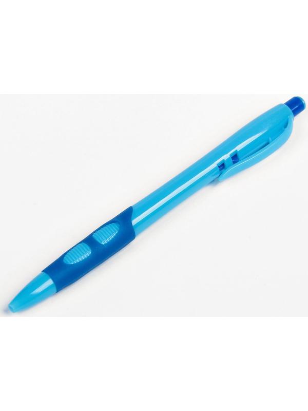 Ручка шариковая, 0.5 мм, стержень синий, с резиновым держателем, корпус МИКС