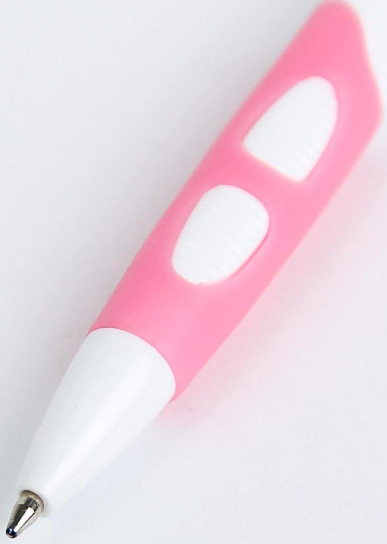 Ручка шариковая, 0.5 мм, стержень синий, корпус белый с резиновым держателем, МИКС