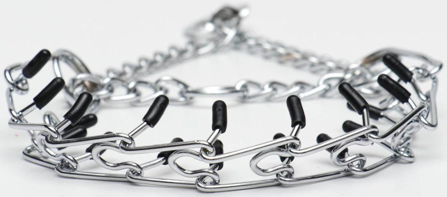 Ошейник-удавка строгий с защитными колпачками, 2,5 мм х 45 см