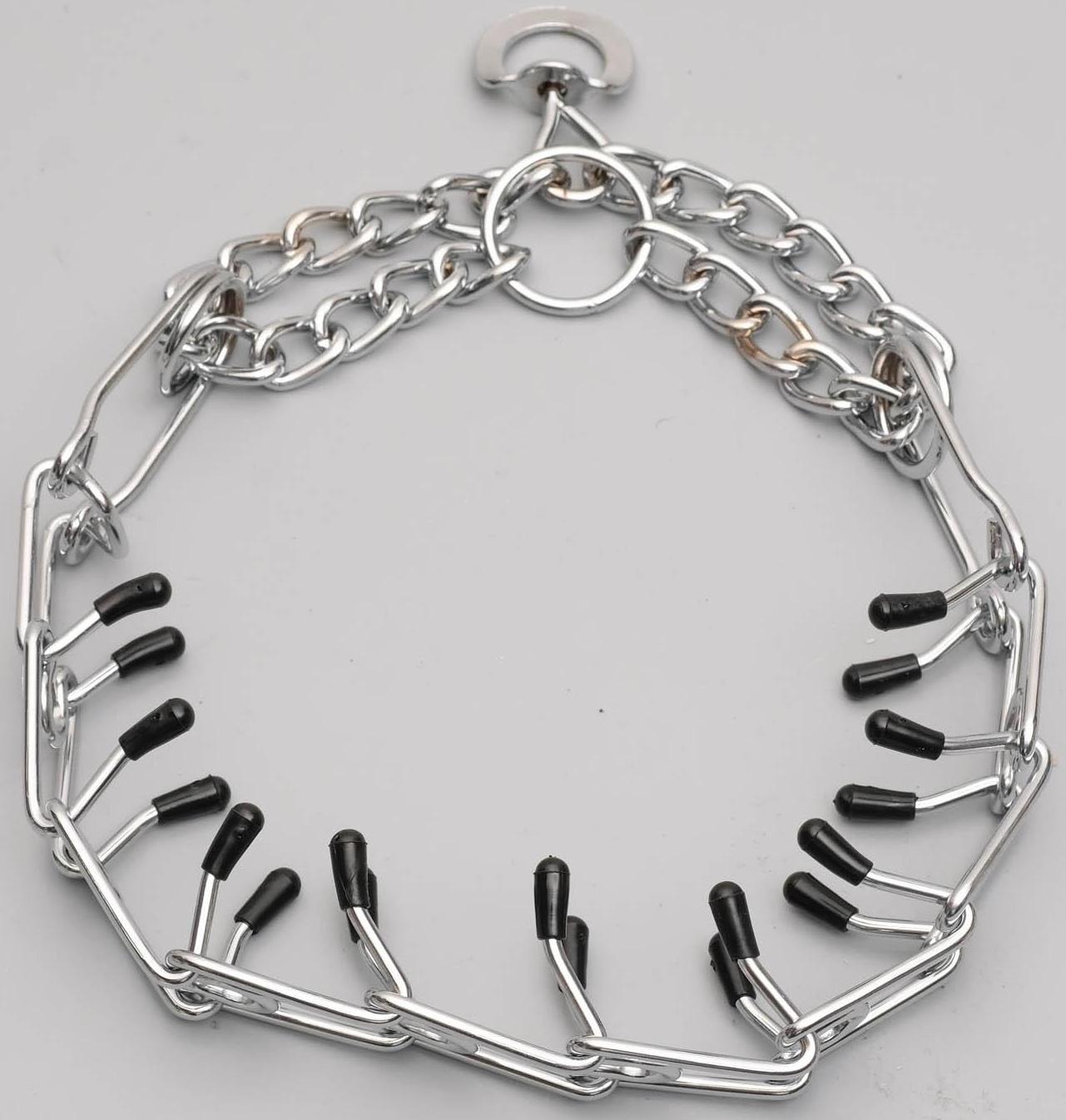 Ошейник-удавка строгий с защитными колпачками, 3 мм х 50 см