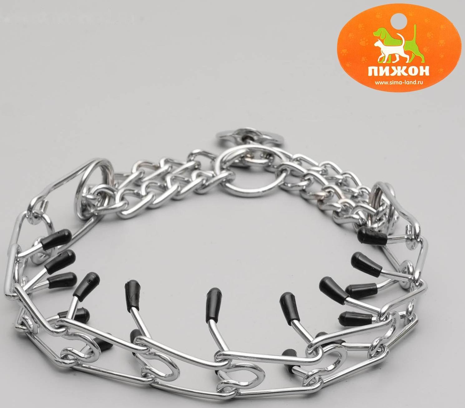 Ошейник-удавка строгий с защитными колпачками, 3 мм х 50 см